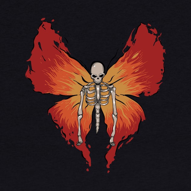 Skeleton Butterfly by BrayInk